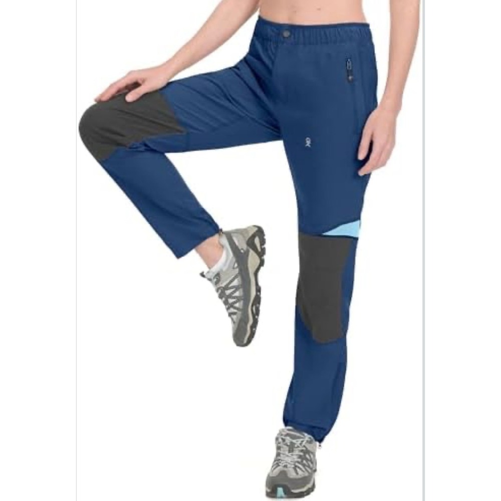 Little Donkey Andy Womens Blue Ripstop Hiking Pants 4-Way Stretch Sz large